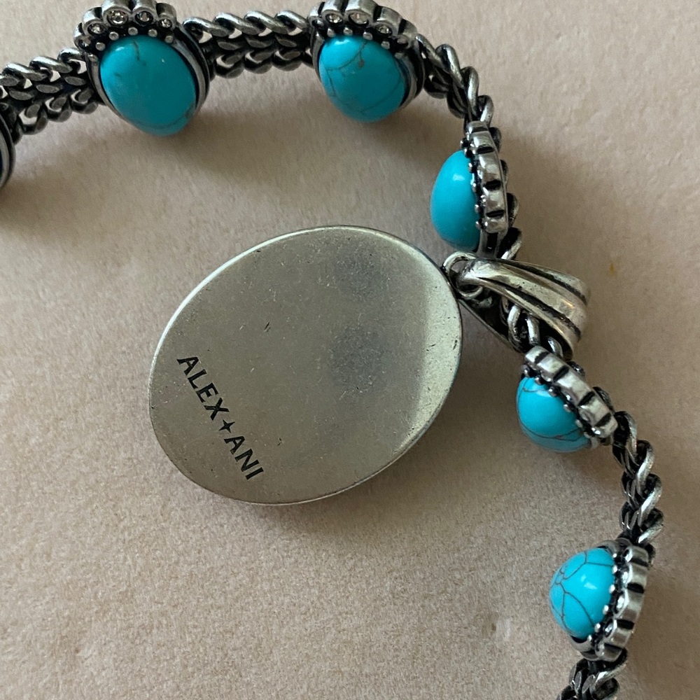 Turquoise and Silver Statement Necklace - Picture 9 of 9